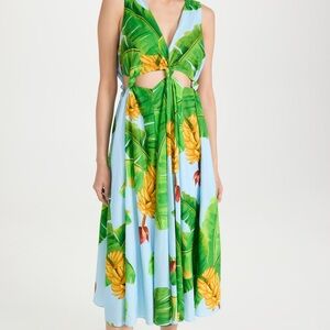 farm rio size xl knotted banana dress with cutouts